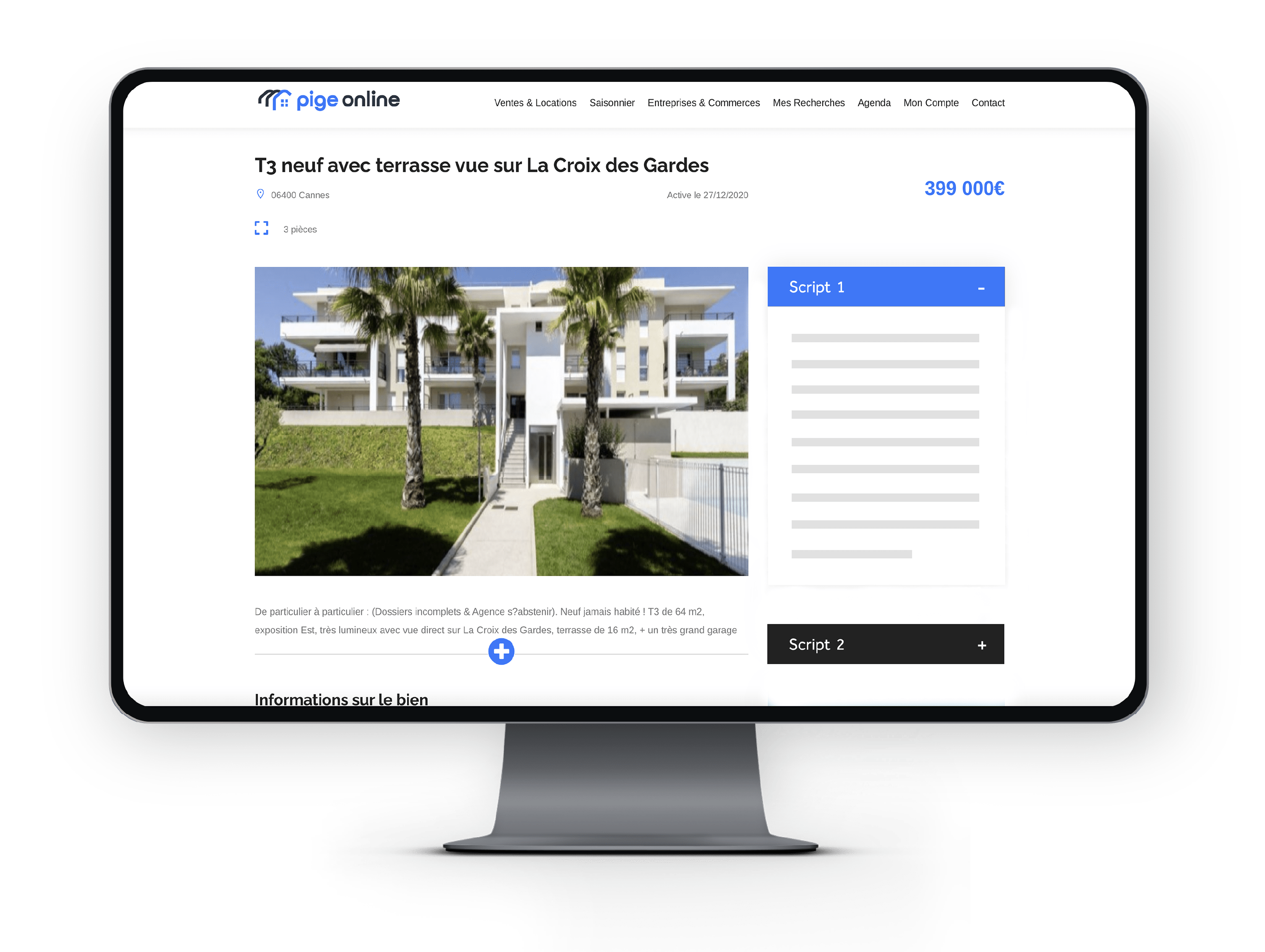 script pige immobilière